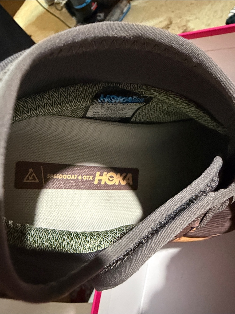 Hoka Speedgoat 6 GTX Women’s Trail Shoe in Grey and Orange - Picture 4 of 5